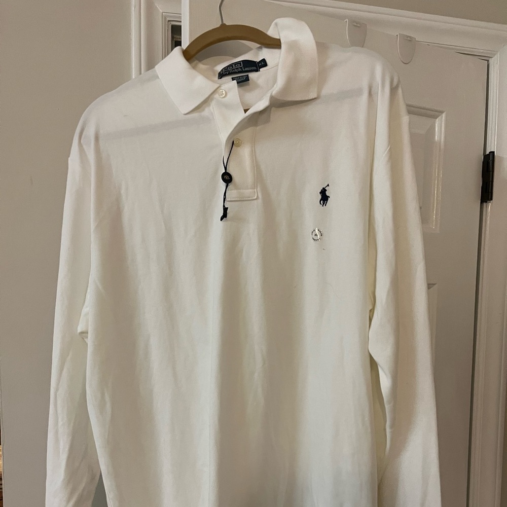 XL White Polo Ralph Lauren Long Sleeve - Brand New
